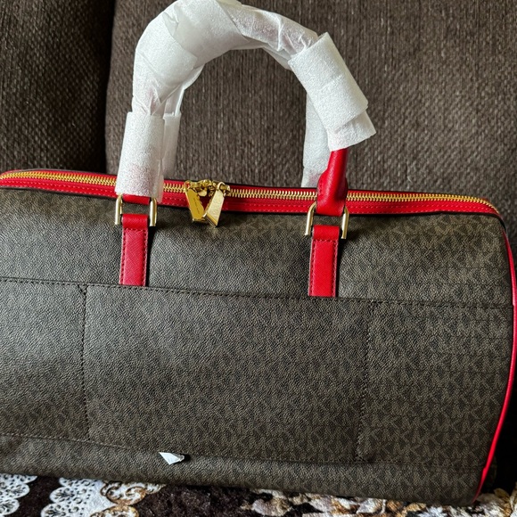 MICHAEL KORS Logo Stripe Travel Weekender Detachable Strap Large Duffle Bag NWT - Picture 13 of 15